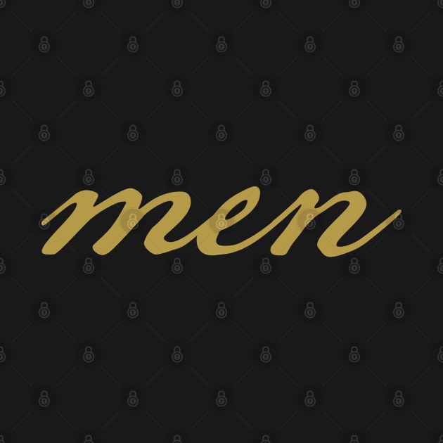 Men Christmas Gift Minimal Typography Gold Script by ellenhenryart