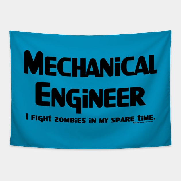 Mechanical Engineer Zombie Fighter Tapestry by Barthol Graphics