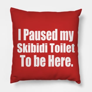 I Paused My Skibidi Toilet to be Here gamers Pillow