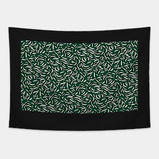 Green and White Abstract Lines Tapestry
