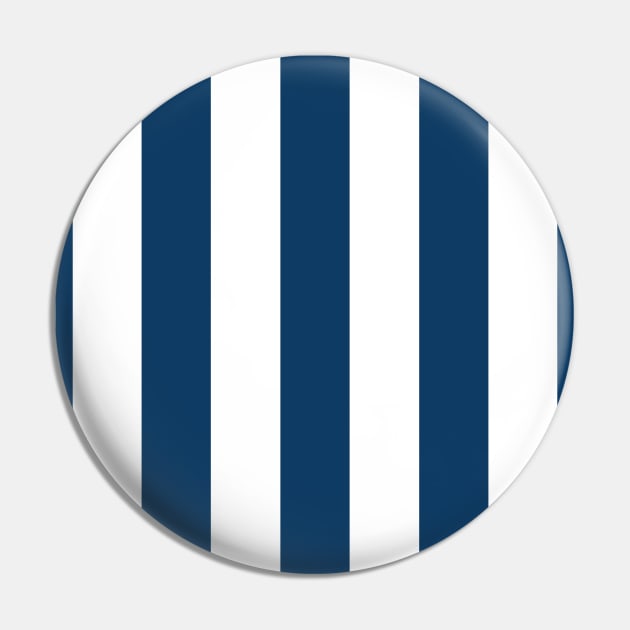 Navy Blue Stripes, White Stripes, Striped Pattern Pin by Jelena Dunčević