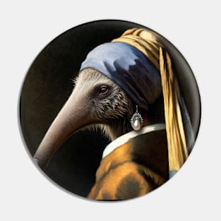 Wildlife Conservation - Pearl Earring Giant anteater Meme Pin