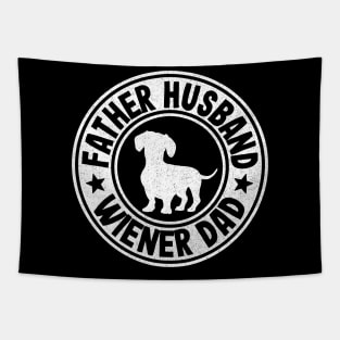 Father Husband Wiener Dad Funny Dachshund Tapestry