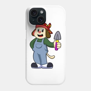 Dog at Farmer with Flower trowel Phone Case