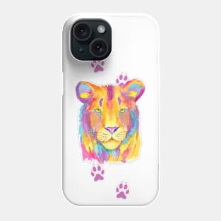 Lion head with watercolors Phone Case