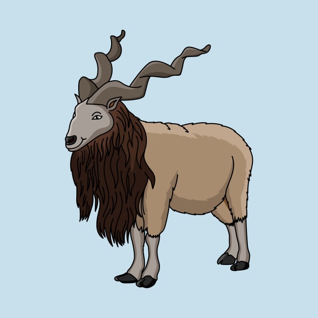 Markhor goat cartoon illustration by Cartoons of fun