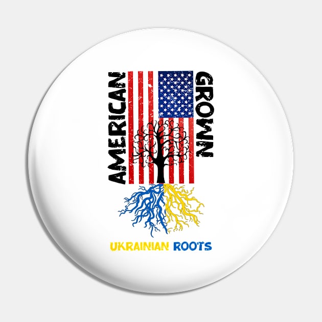 American Grown Ukrainian Roots Pin by Cor Designs