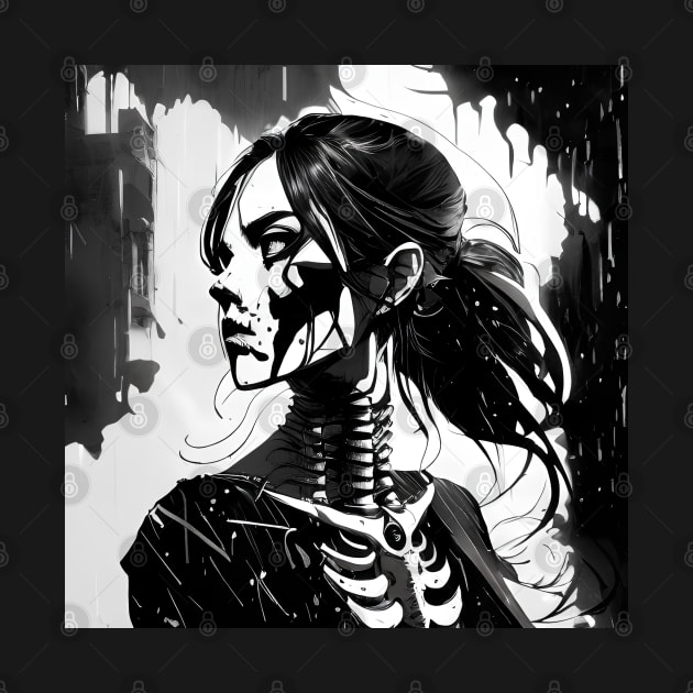 Shadows Unleashed: Expressive Black and White Dark Art by ShyPixels Arts