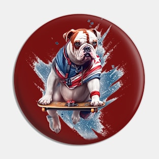 Bulldog superhero Pin