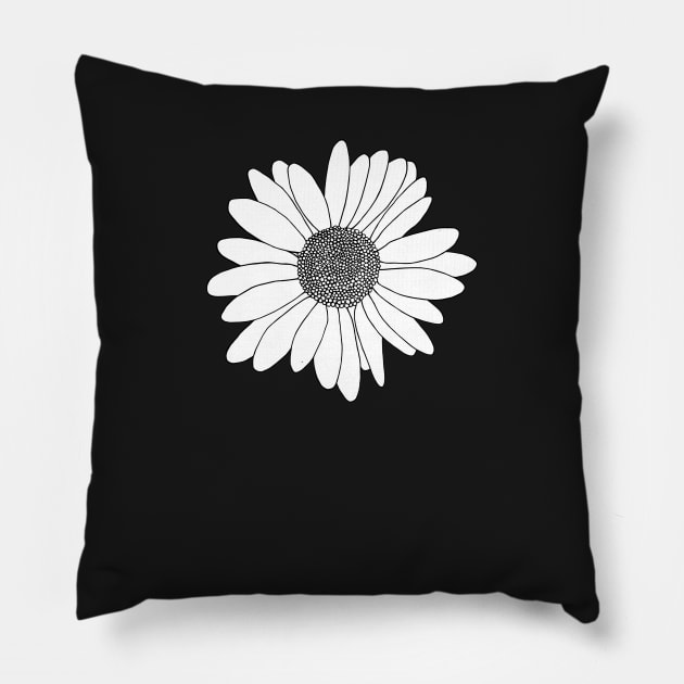 Daisy Boarder Mint Pillow by ProjectM