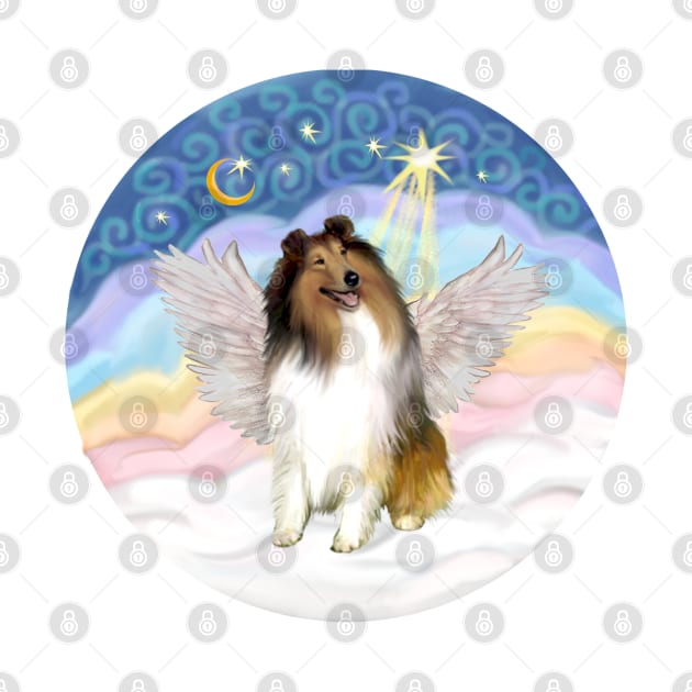 A Sable and White Collie Floats in Heavens CLouds by Dogs Galore and More