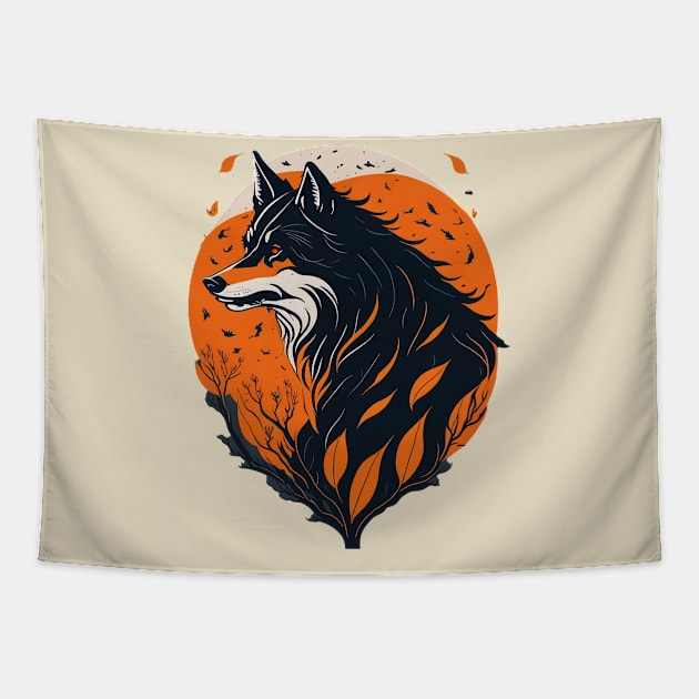 The Fox Moon Tapestry by EdSan Designs