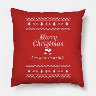 Ugly Christmas Drinking Sweater Pillow