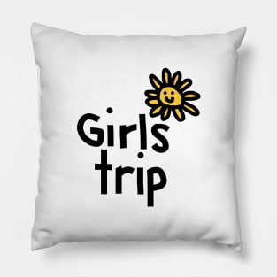 Girls Trip with Daisy Flower Pillow