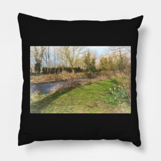 Springtime By The River Kennet Pillow