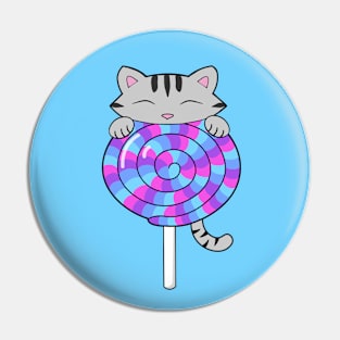 Shiny lollipop cat Pin