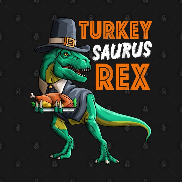 Turkey Saurus Rex Funny Thanksgiving Dinosaur Pilgrim Kids by Blink_Imprints10