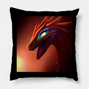 Glowing Red Serpent Dragon Pillow