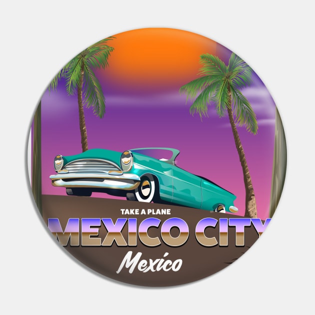 Mexico City Vintage travel poster Pin by nickemporium1