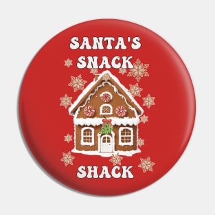 Funny Christmas Santa's Snack Shack Gingerbread Pin