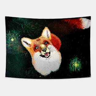 Fox and Fireflies Tapestry