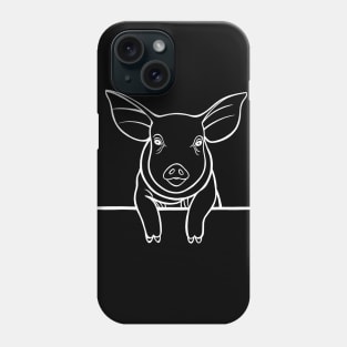 Pig or Piggy Animal Ink Art Design - farm animal - dark colors Phone Case