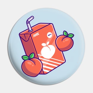 Peach Juice Box Cartoon Pin