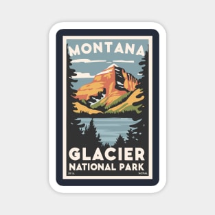 A Vintage Travel Art of the Glacier National Park - Montana - US Magnet