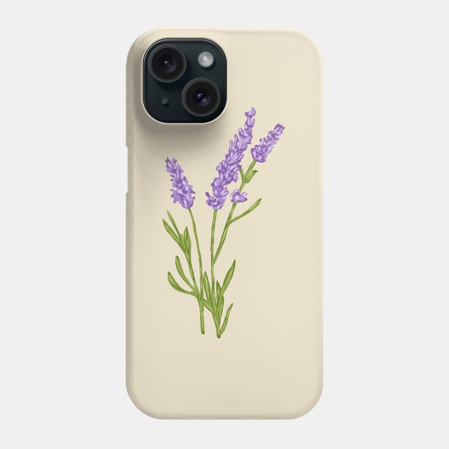 Lavender Botanical Phone Case by Salfiart