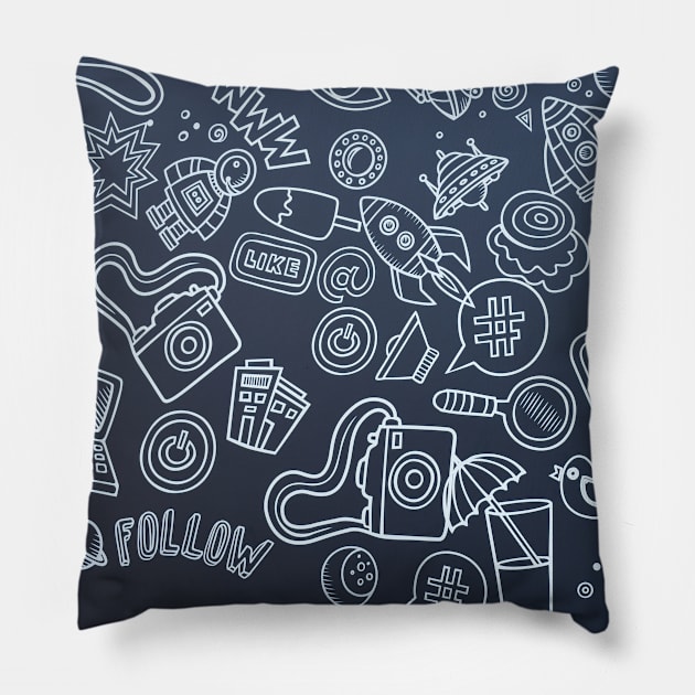 Social MEdia Pillow by LefTEE Designs