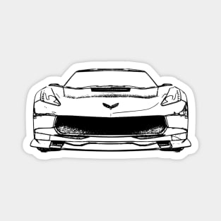 Corvette C7 Black Sketch Magnet