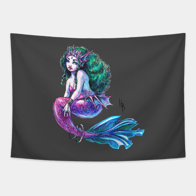 Colorful mermaid Tapestry by Hannahbattle