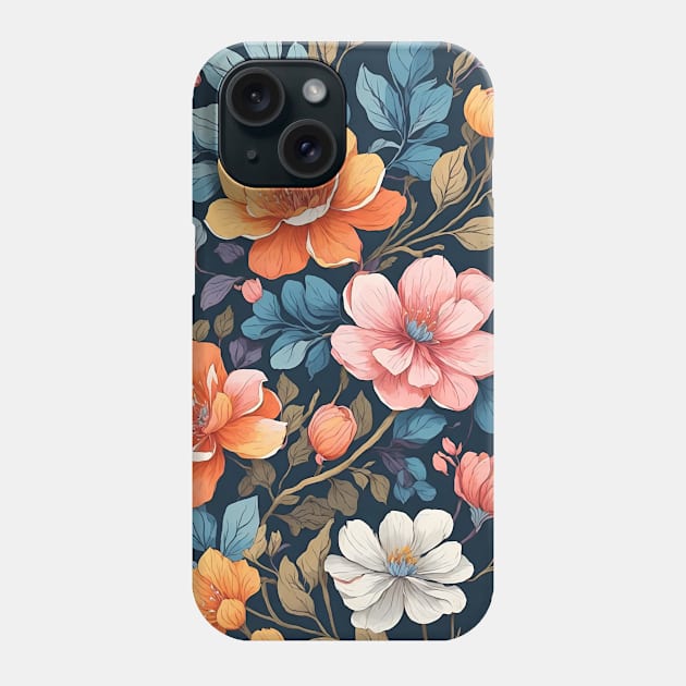 Retro Floral Reverie Vintage Phone Case by GracePaigePlaza