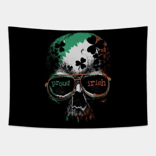 proud to be Irish flag skull Tapestry