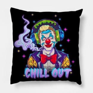 Hip Hop Clown with Wavey Text Artwork Pillow