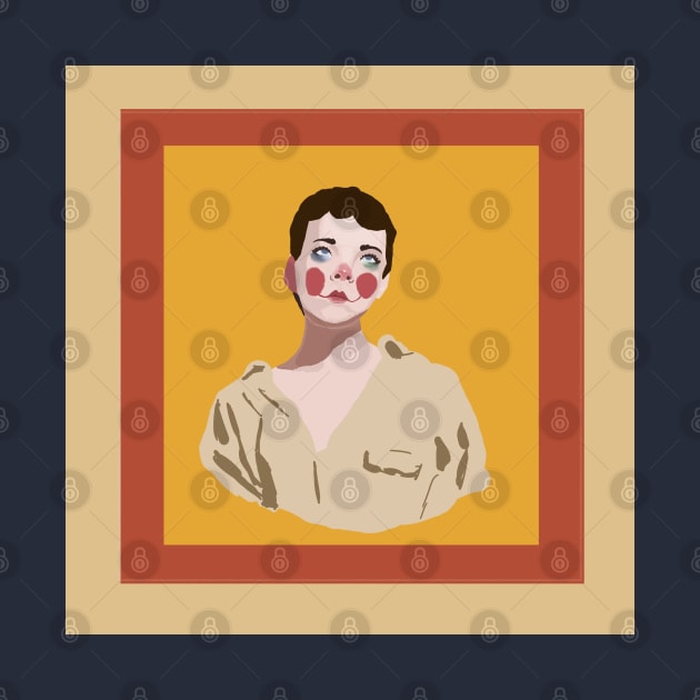 Girl Clown square by Grisha Ash