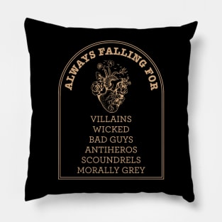 Book villains bookish for romance and fantasy readers Pillow