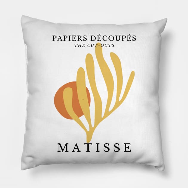 Matisse Inspired Cut Outs Terra Cotta Henri Matisse Style Pillow by mystikwhale