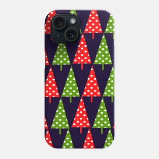 Christmas background. Christmas trees colorful Phone Case