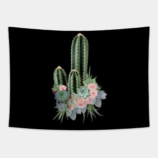 Succulents plants and pink roses Tapestry