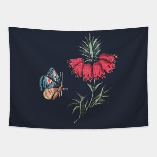 Butterfly and flowers - vintage Tapestry