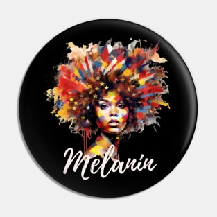 Melanin | Colorful Artistic Afro Woman Pin