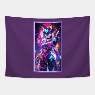 Anime Sci-Fi Cat Girl | Quality Anime Girl Artwork | Manga Girl Anime Art Tapestry