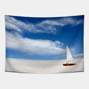 A boat on the beach Tapestry