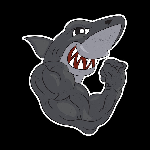 Muscel Shark Sports Gym Fitness Gift Sharks by TheTeeBee