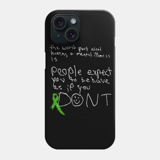 Mental illness in white Phone Case