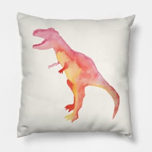watercolor t-rex dinosaur Pillow