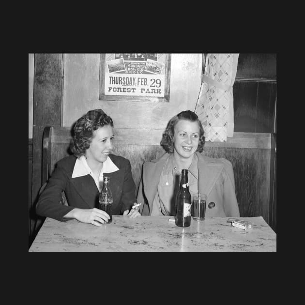 Girls at the Bar, 1940. Vintage Photo by historyphoto