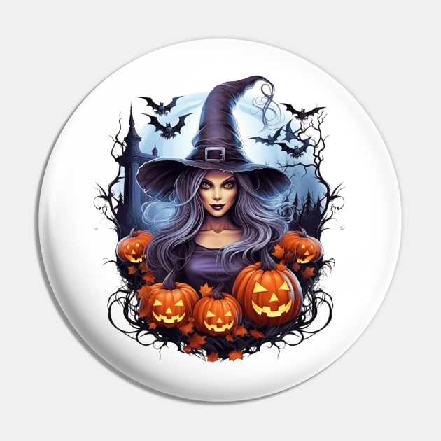 Beautiful Halloween Witch Pin by Gypsykiss