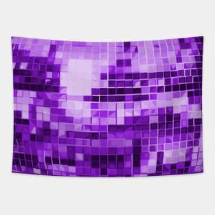 Purple Mirrored Disco Ball Pattern Tapestry